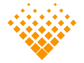 A heart shape graphic made up of different sized yellow squares, representing SunPeak’s industrial solar services.