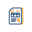  Yellow and blue industrial solar graphic of an invoice